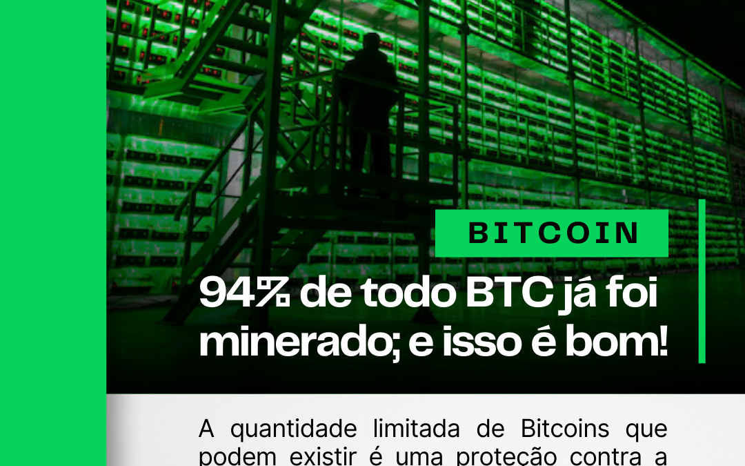 94% de todos os Bitcoins já foram minerados; e isso é excelente