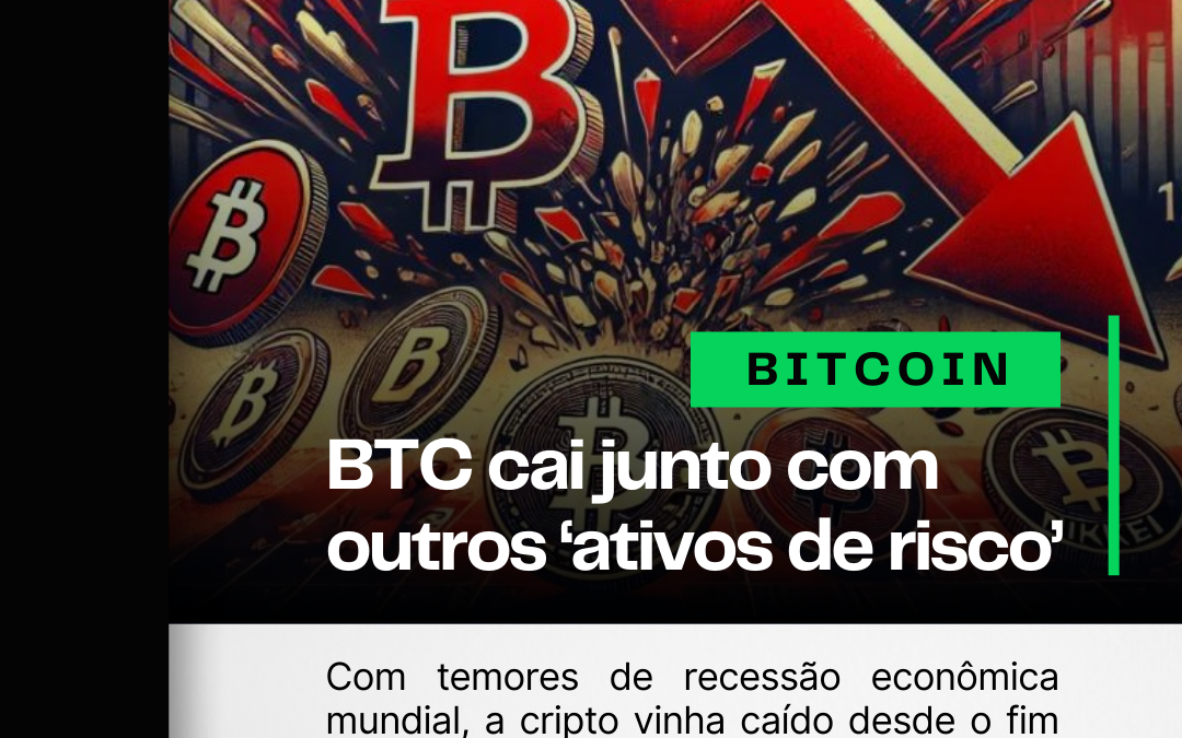 Bitcoin cai junto com outros ativos de risco; mas reage